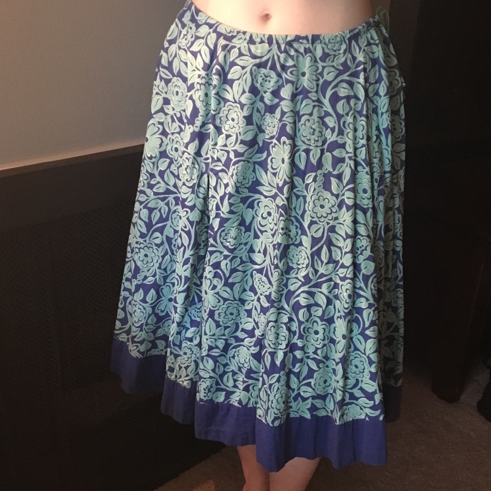 Anthropologie Odille Blue Aqua Circle Skirt